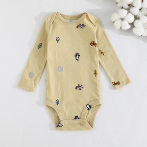 Baby Rompers Carter Long Sleeves Jumpsuit Crawling Clothes Cartoon <b>Animal</b> <b>Pattern</b> Pocket Autumn Unisex Five-Piece Set - Product Image 5