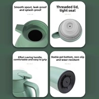 Thermos isotherme sous vide 2L 1.3L 1L, bouilloire à thé en verre argenté, isolation thermique 36 heures, bouteille d'eau