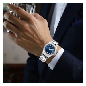 Reloj Mecánico Automático de Lujo con Logotipo Personalizado para Hombre, Reloj Automático Impermeable con Movimiento Miyota y Diamantes, Correa de Cuero de 22 mm - Product Image 3