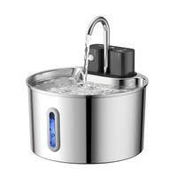 Fontaine à eau automatique pour animaux de compagnie OEM ODM 2,2 L sans fil rechargeable en acier inoxydable 304 ultra silencieuse 3 modes pour chat et chien