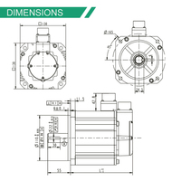 Moteur Fulling 130mm 48v 220v 3000w 14.3N.m Ip65 Résolutions multiples disponibles Encodeur incrémental Servo Moter