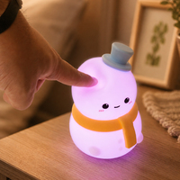 Lámpara de Noche Infantil de Silicona, Portátil, Mini, con Control Táctil de 7 Colores RGB, Diseño de Dibujos Animados, para Decoración de Dormitorio, Regalos para Niños