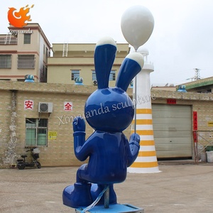 हल्के-अप ट्रेंडी खरगोश फाइबरग्लास मूर्तिकला, मॉल इंटरनेट-प्रसिद्ध चेक-इन आभूषण, वाणिज्यिक आईपी छवि सजावट - Product Image 5