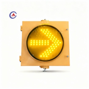 ไฟสัญญาณจราจร LED ลูกศรสีเหลือง ขนาด 300 มม. ใช้พลังงานแสงอาทิตย์/ไฟฟ้า สำหรับงานก่อสร้างถนน ไฟเตือนบอกทิศทางสำหรับอุโมงค์ - Product Image 2