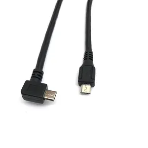 Cabo micro usb longo de 5m, 7m, 19 m, micro usb a micro usb, 90 graus