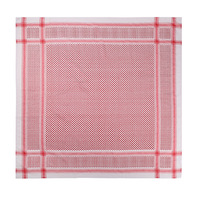 Vente en gros de foulards musulmans pour hommes en polyester 100% de qualité supérieure, de style arabe, rouge et blanc, avec pompons, hijab, shemagh, keffiyeh