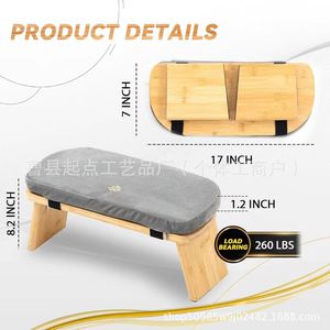 Tabouret de méditation en bambou 43x17.8x20.8cm, banc de yoga pliable, siège à genoux portable pour la pratique à domicile, utilisation unisexe - Product Image 2