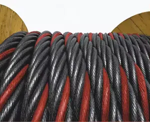 Vente chaude 6X37 treuil câble métallique couleur brin câble métallique rouge brin