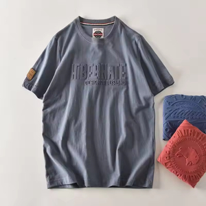 T-shirts pour hommes en gros, style streetwear ample d'été, imprimés, haute qualité, mode, logo 3D personnalisé en relief - Product Image 6