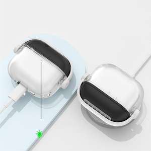 Étui de protection en silicone souple pour écouteurs Apple AirPods 4, avec support et anneau, protection intégrale anti-chute. - Product Image 4