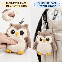 Porte-clés hibou en peluche 10 cm, figurine d'oiseau réaliste, jouet animal doux et mignon, breloque pour sac à dos et clés de voiture, cadeau pour enfants, pour machine à griffes