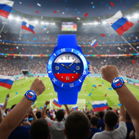 Montre à quartz sport mode Russie Londres Japon, cadran à aiguilles, bracelet en silicone, boîtier en plastique, drapeaux de plusieurs pays, pour hommes, femmes et enfants