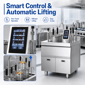 Olla Eléctrica Comercial para Cocinar Pasta con 6 Cestas y Elevación Automática, 12KW, Acero Inoxidable, con Control Inteligente - Product Image 2