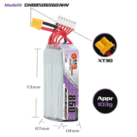 GAONENG GNB 6S 22.8V HV 850MAH 60C RC LiPo Baterai XT30 Konektor FPV DRONE