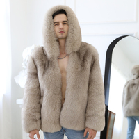 Haute qualité qualité hiver personnalisé hommes sweats à capuche véritable fourrure de renard veste manteau pour hommes