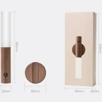 Lampe murale magnétique LED en bois USB, veilleuse pour cuisine, placard, escalier, chambre, table, lampe mobile, éclairage de chevet