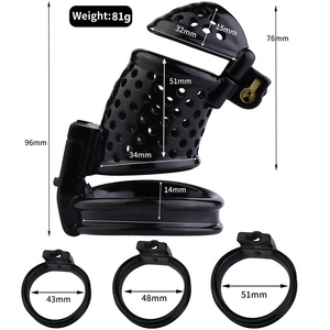 FRRK Nuevo Candado de Castidad de Doble Llave para Hombres, Dispositivo de Castidad de Resina para Entrenamiento y Control del Deseo, Anti-escape - Product Image 2