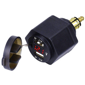 <span class=keywords><strong>Chargeur</strong></span> de téléphone portable avec affichage du voltmètre, <span class=keywords><strong>adaptateur</strong></span> allume-cigare à charge rapide 4,2A pour <span class=keywords><strong>moto</strong></span> <span class=keywords><strong>BMW</strong></span>, matériau en aluminium, C USB - Product Image 1