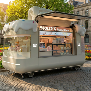 Food Truck Mobile Certificato CE in Vendita, Carretto per Gelati, Dolci e Hot Dog, in Vetroresina e Acciaio Zincato - Product Image 1