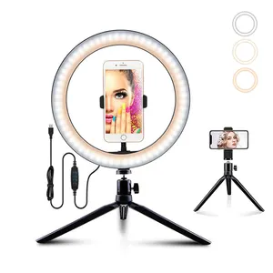 6 8 10 12inch photographic lighting selfie ring light with desktop tripod kit phone holder for tiktok make up video