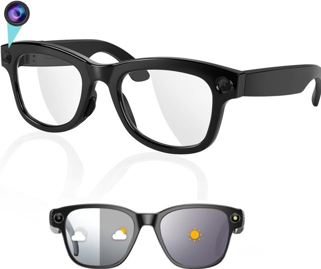 Upgraded AI Smart Glasses with 8MP Camera,1080P HD Video&Audio Recording,Real-Time Translation