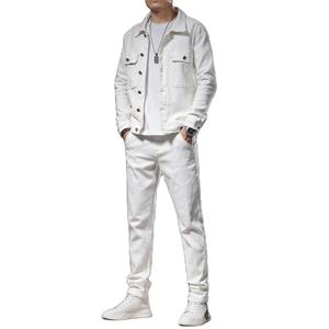 Ensemble de jeans pour homme Sehe Fashion, populaire printemps-automne, denim délavé, boutonné, coupe slim, style décontracté, tissage respirant - Product Image 3