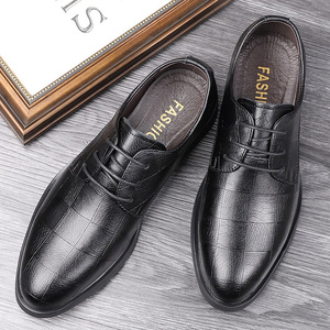 Chaussures en cuir pour hommes, bout pointu, à lacets, formelles, décontractées, tendance, taille adulte disponible - Product Image 1