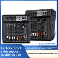 Console de mixage audio portable 8 canaux avec amplificateur intégré, effets USB Bluetooth pour système de sonorisation d'événements de groupe