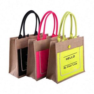 Durable Jute <b>Tote</b> Bags Bulk Custom Printed Logo for Grocery Store & Supermarket | Reusable Shopping Bag Supplier - Product Image 5