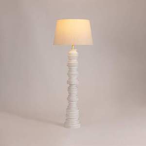 Floor Lamp White Ceramic Stack Design 400mm Wide 1550mm High Led <b>Light</b> Home Decor - Product Image 5