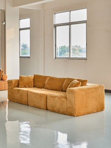 Sofá Seccional en Forma de L de Tres Plazas para Sala de Estar, Estilo Moderno y Lujoso, Tapizado en Corduroy, Esponja Comprimida y Envasado al Vacío para Mayor Comodidad - Product Image 3