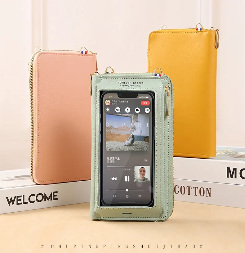 Crossbody Phone Purse for Women Lightweight Shoulder Wallet Leather Case Bag mobile phone waterproof phone pouch