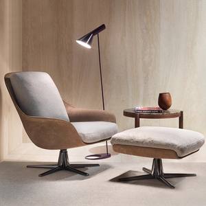 Fauteuil de salon moderne et simple en fibre de verre, personnalisé, en cuir Barenia, en acier inoxydable, fauteuil de lecture, canapé - Product Image 1