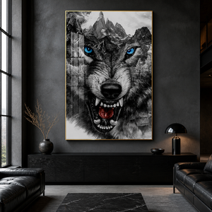 Décoration d'intérieur haut de gamme, art animalier, peinture sur porcelaine cristalline, <span class=keywords><strong>loup</strong></span>, décorations de bureau de luxe, art mural encadré, Etenwolf, <span class=keywords><strong>loup</strong></span> <span class=keywords><strong>blanc</strong></span> de 12 pouces - Product Image 5
