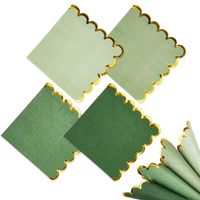 Serviettes de cocktail en papier festonnées personnalisées avec logo et dorure à chaud pour mariage, baby shower, dîner, anniversaire, fournitures de fête