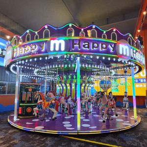 Manège Paradise pour parc d'attractions, structure en acier et animaux en fibre de verre et lumières LED, attraction familiale et stimulant de revenus - Product Image 2