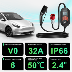 สถานีชาร์จฉุกเฉินแบบพกพา 22kW 32A Type2 สำหรับรถยนต์ไฟฟ้า BYD ใช้ได้ทั้งที่บ้านและการเดินทาง - Product Image 4