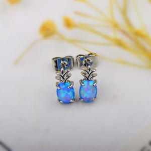 Boucles d'oreilles en <span class=keywords><strong>opale</strong></span> style hawaïen <span class=keywords><strong>ananas</strong></span>, très tendance et populaires, pour filles mignonnes - Product Image 5