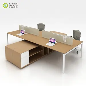 Scrivania da ufficio moderna tavolo modulare 4 persona Workstation mobili
