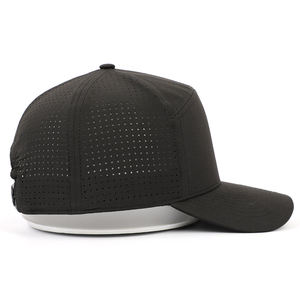 Unisex 6-Panel Trucker <b>Cap</b> Solid <b>Black</b> Mesh Fabric Adjustable Fit Casual Outdoor Hat Spring Summer Breathable Style - Product Image 6