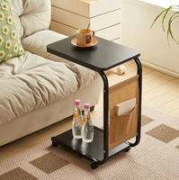 Table basse multifonctionnelle minimaliste moderne, table d'appoint de canapé mobile, table d'appoint de canapé mobile à double couche