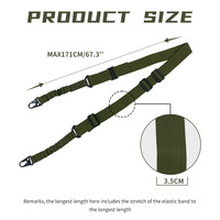 Sangle de fusil tactique en nylon à 2 points, extra longue, traditionnelle, à longueur réglable, avec crochet métallique