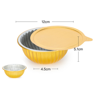 Mini Platos Desechables de Papel de Aluminio de 35 ml (1.2 oz), Envase de Papel de Aluminio Dorado para Salsas, Taza para Pastel con Tapa de Papel de Aluminio - Product Image 6