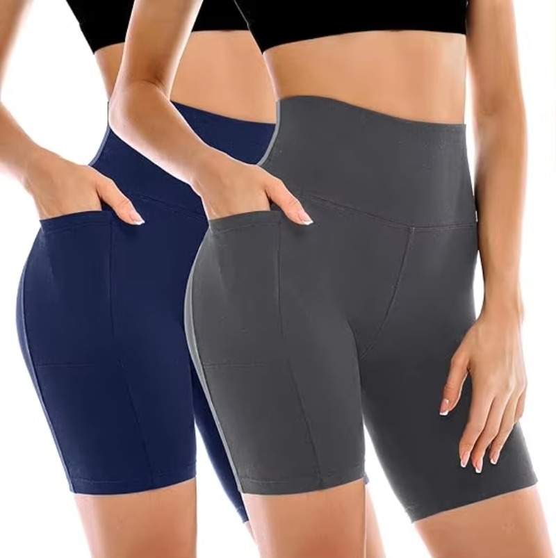 Women's Casual Solid Sport Yoga Short Gym Shorts Lightweight for Fitness Yoga Exercise with Elastic Waist Yoga Leggings