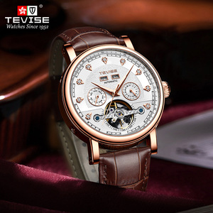 Montre mécanique automatique pour homme, montre mécanique pour homme tendance et élégante, montre en cuir étanche - Product Image 5
