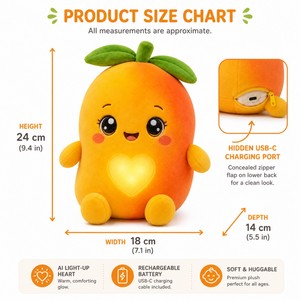 Peluche de Té de Burbujas con <span class=keywords><strong>Mango</strong></span> AI, Muñeco de Fruta Relleno de Poliéster y Algodón PP, 11-30cm, Diseño Personalizado ODM, Lindo Regalo para Niños y Adultos - Product Image 6