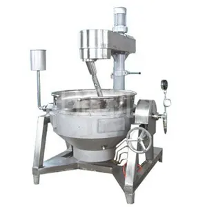 Industrial Automatic Cooking Mixing Machine Gas Cooker Mixer Hot Sauce Jacket Kettle with agitator