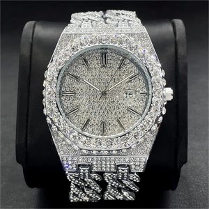 2025 Luxury Men Watches Waterproof Brand Hip Hop Iced Out Diamond Watch Men Double Layered Cuban Chain Quartz <strong>Clock</strong> for Male - Product Image 2
