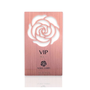 Tarjeta de visita de metal de oro rosa con logotipo personalizado - Product Image 1