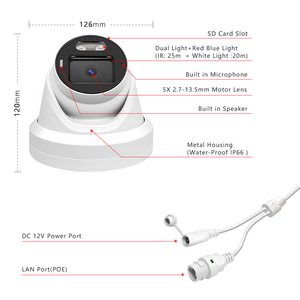 กล้องโดม 8MP ซูมออปติคอล 5 เท่า ความละเอียด 4K สำหรับภายนอกอาคาร รองรับ POE ตรวจจับมนุษย์ ตรวจจับยานพาหนะ กล้องวงจรปิดรักษาความปลอดภัยเครือข่าย - Product Image 6